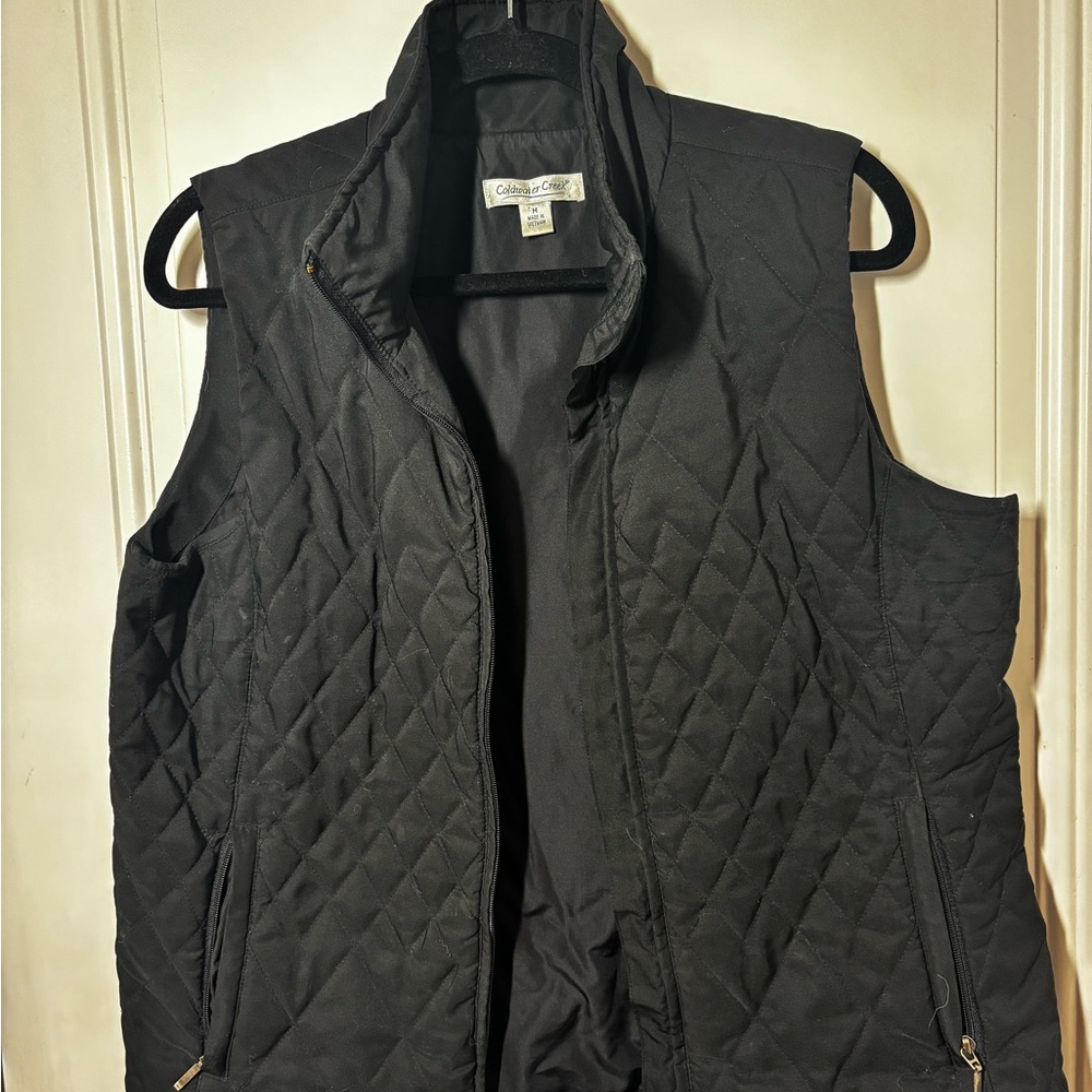 Coldwater Creek Black Quilted Vest